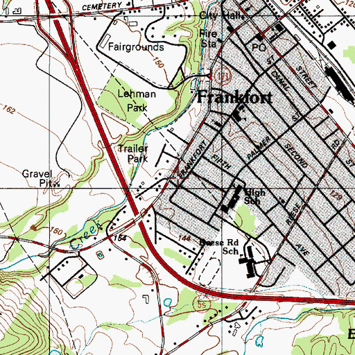 Topographic Map of Corrado Corners, NY