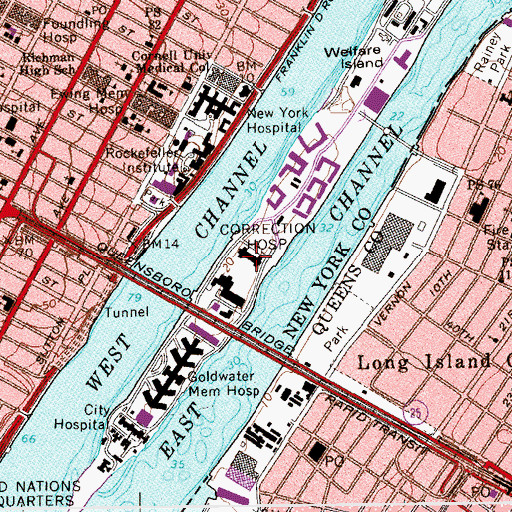 Topographic Map of Correction Hospital, NY