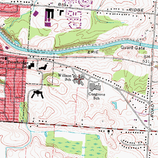 Topographic Map of A M Cosgrove Middle School, NY