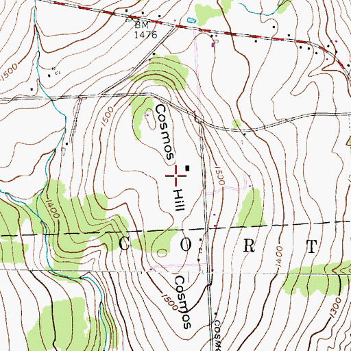 Topographic Map of Cosmos Hill, NY