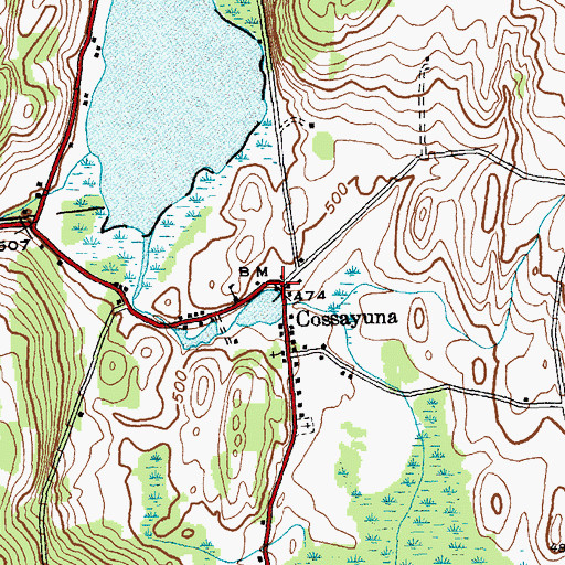 Topographic Map of Cossayuna, NY