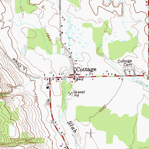 Topographic Map of Cottage, NY