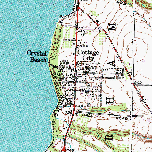 Topographic Map of Cottage City, NY