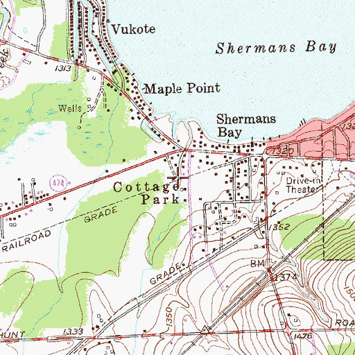 Topographic Map of Cottage Park, NY