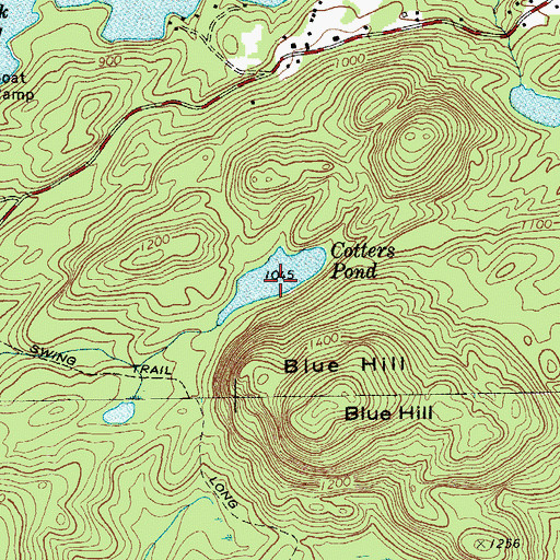 Topographic Map of Cotters Pond, NY