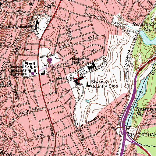 Topographic Map of William E Cottle School, NY