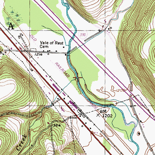 Topographic Map of Cotton Creek, NY