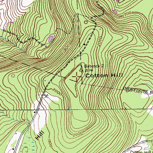 Topographic Map of Cotton Hill, NY
