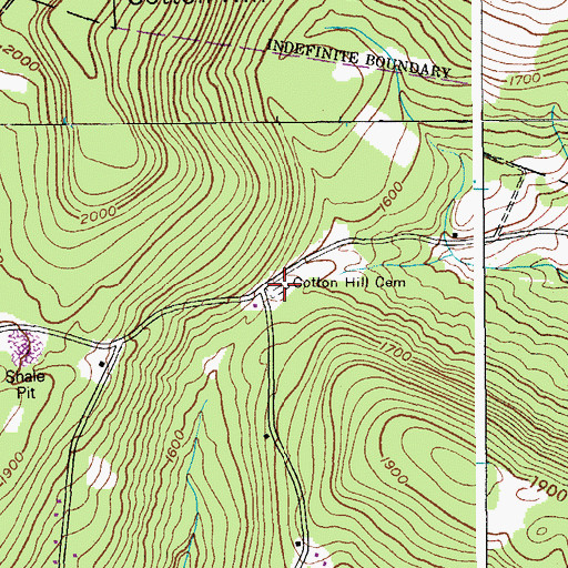 Topographic Map of Cotton Hill Cemetery, NY