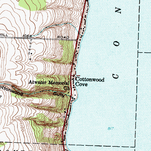 Topographic Map of Cottonwood Cove, NY
