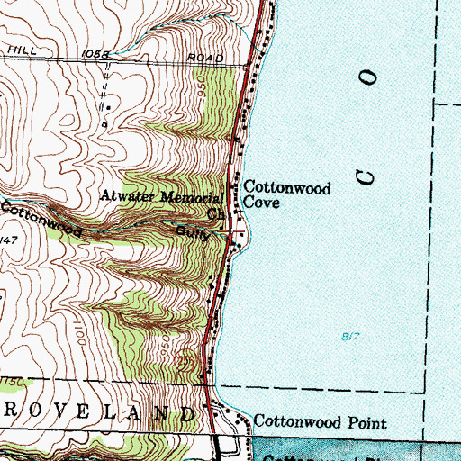 Topographic Map of Cottonwood Gully, NY