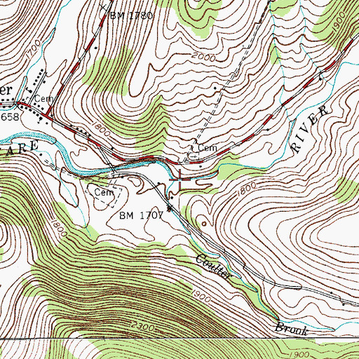 Topographic Map of Coulter Brook, NY