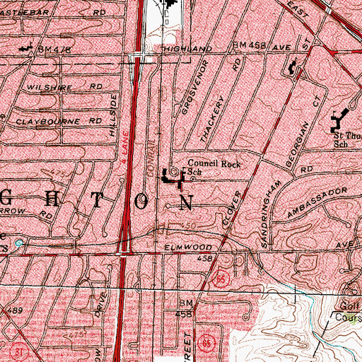 Topographic Map of Council Rock Primary School, NY