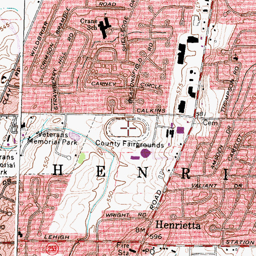 Topographic Map of County Fairgrounds, NY