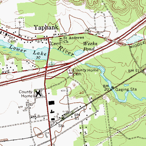 Topographic Map of Almshouse Cemetery, NY