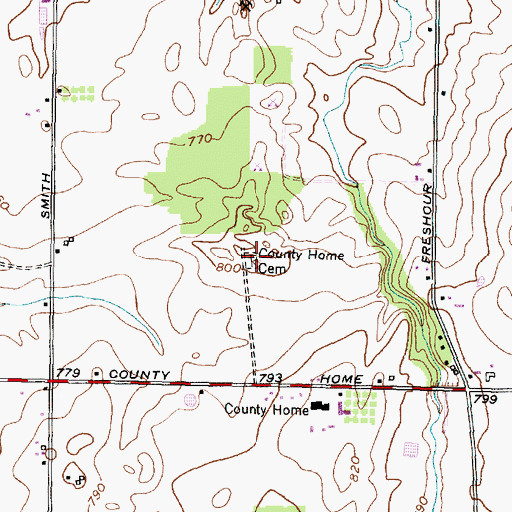Topographic Map of County Home Cemetery, NY