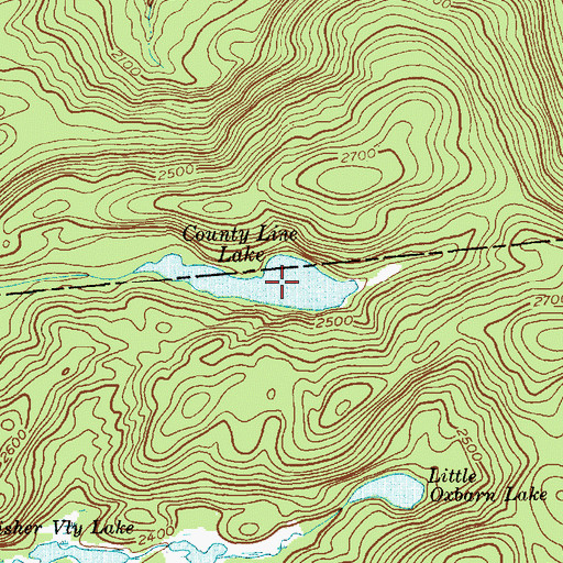 Topographic Map of County Line Lake, NY