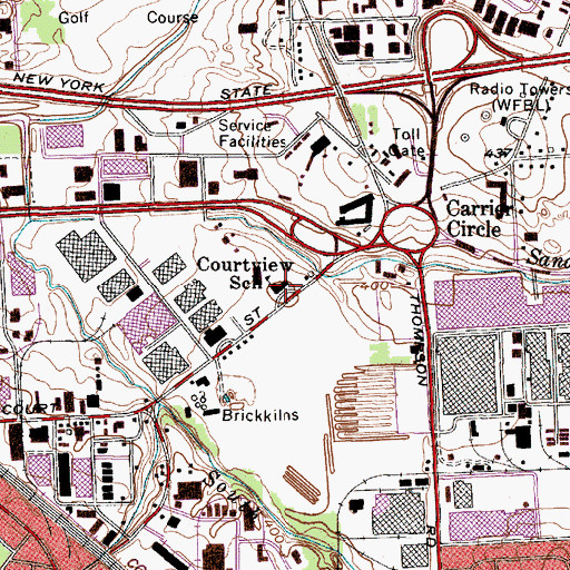 Topographic Map of Courtview School, NY