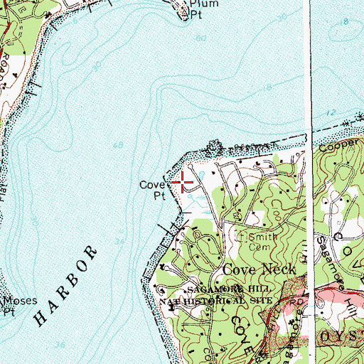 Topographic Map of Cove Point, NY