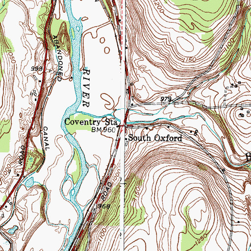 Topographic Map of Coventry Station, NY