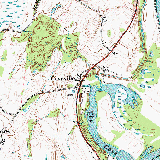 Topographic Map of Coveville, NY