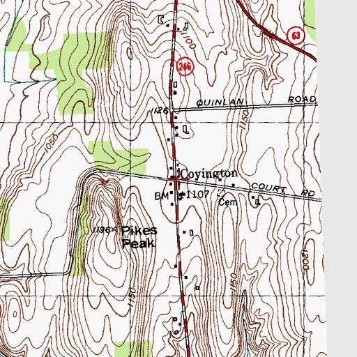 Topographic Map of Covington, NY