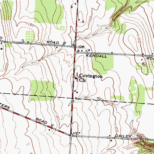 Topographic Map of Covington Church, NY