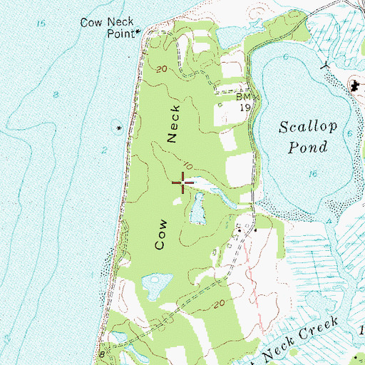 Topographic Map of Cow Neck, NY