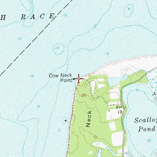 Topographic Map of Cow Neck Point, NY