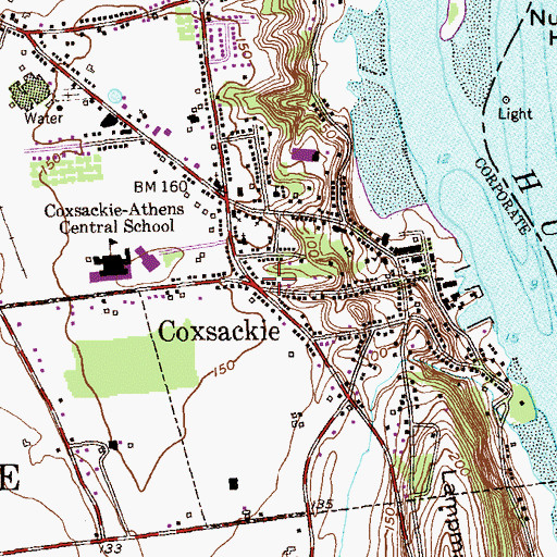 Topographic Map of Coxsackie, NY
