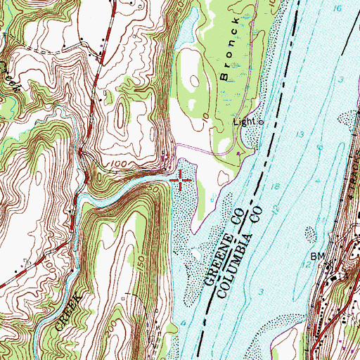 Topographic Map of Coxsackie Creek, NY