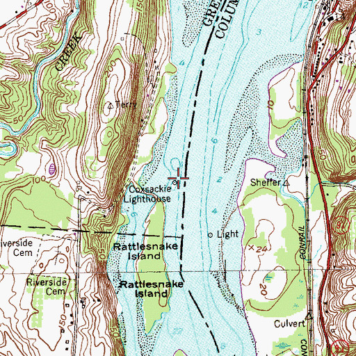 Topographic Map of Coxsackie Lighthouse, NY