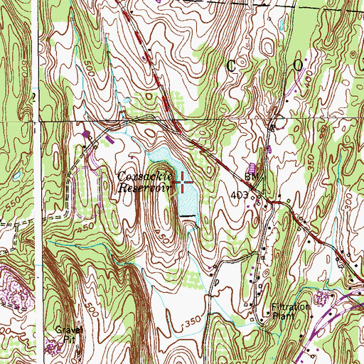Topographic Map of Coxsackie Reservoir, NY