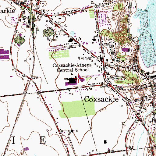 Topographic Map of Coxsackie-Athens Central School, NY