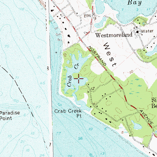 Topographic Map of Crab Creek, NY