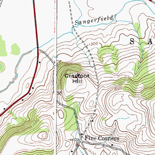 Topographic Map of Cragfoot Hill, NY