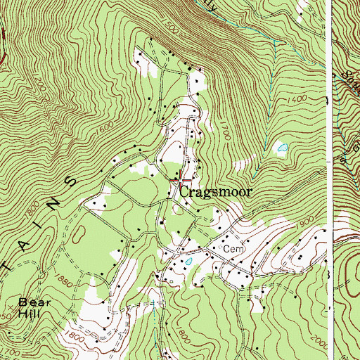 Topographic Map of Cragsmoor, NY