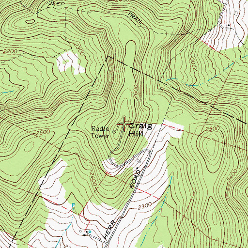 Topographic Map of Craig Hill, NY
