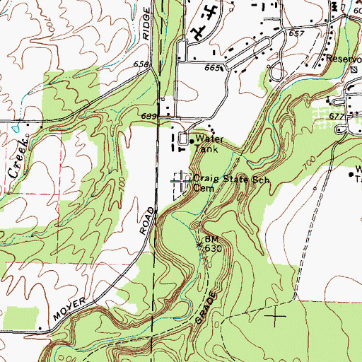Topographic Map of Craig State School Cemetery, NY