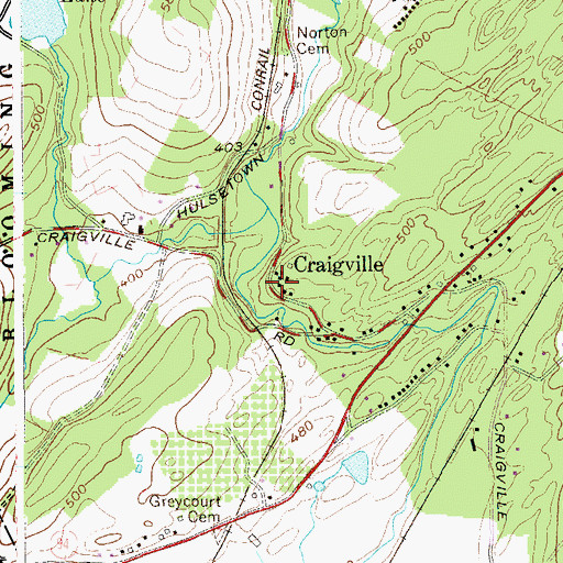 Topographic Map of Craigville, NY