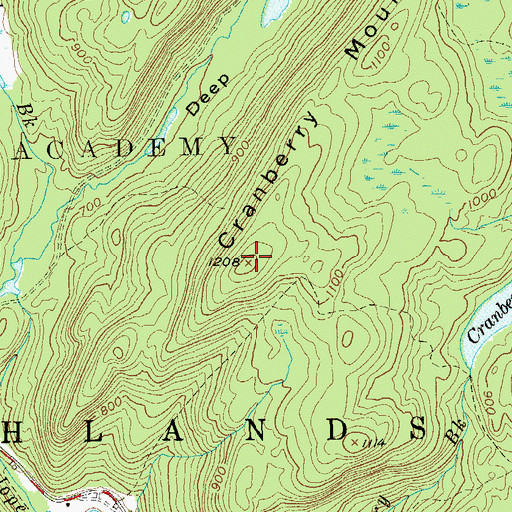 Topographic Map of Cranberry Mountain, NY