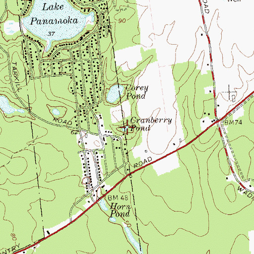 Topographic Map of Cranberry Pond, NY