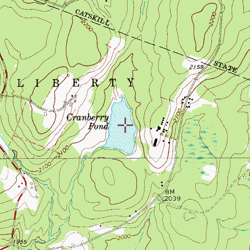 Topographic Map of Cranberry Pond, NY