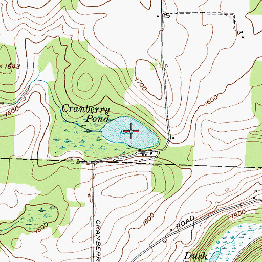 Topographic Map of Cranberry Pond, NY