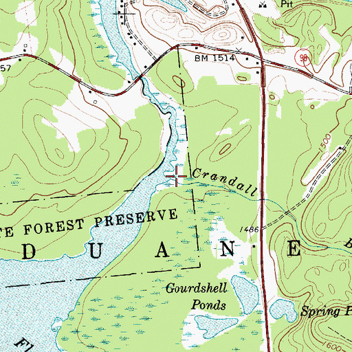 Topographic Map of Crandall Brook, NY