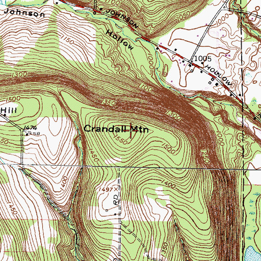 Topographic Map of Crandall Mountain, NY