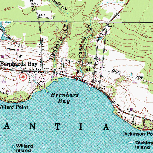 Topographic Map of Crandell Creek, NY
