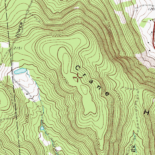 Topographic Map of Crane Hill, NY