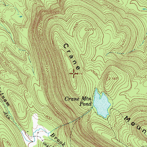 Topographic Map of Crane Mountain, NY