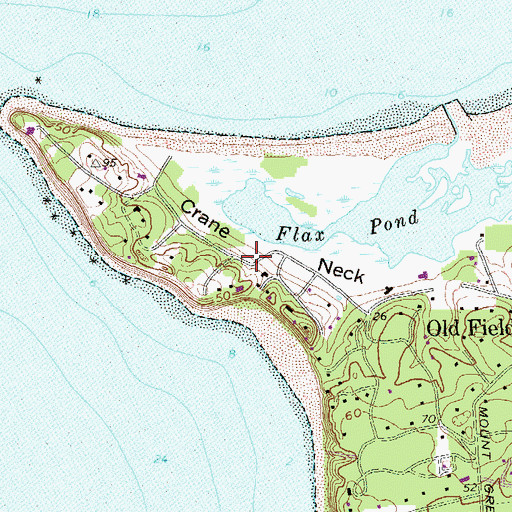 Topographic Map of Crane Neck, NY